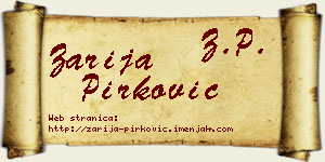 Zarija Pirković vizit kartica